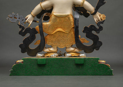White Mahakala (Gonpo Karpo) Statue | Colorful Buddhist Masterpiece