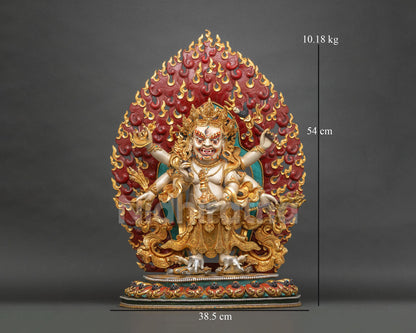 White Mahakala (Gonpo Karpo) Statue | Colorful Buddhist Masterpiece