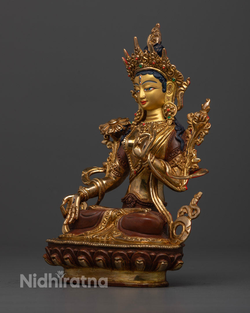 White Tara Mantra Statue: Tibetan Himalayan Practice