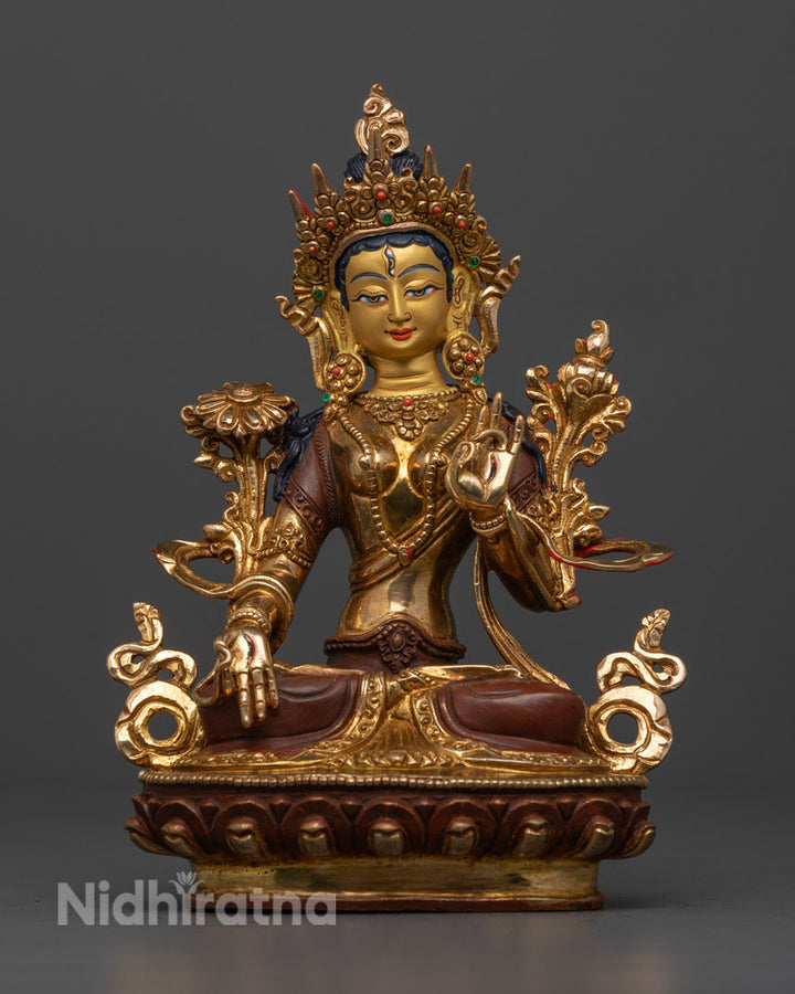 White Tara Mantra Statue: Tibetan Himalayan Practice