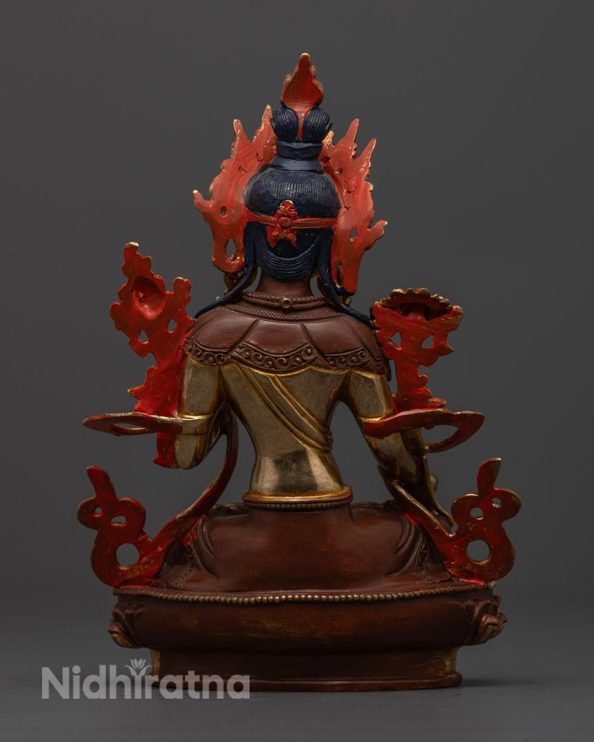 White Tara Mantra Statue: Tibetan Himalayan Practice