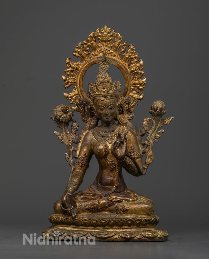 Antique White Tara Statue | Sacred Art