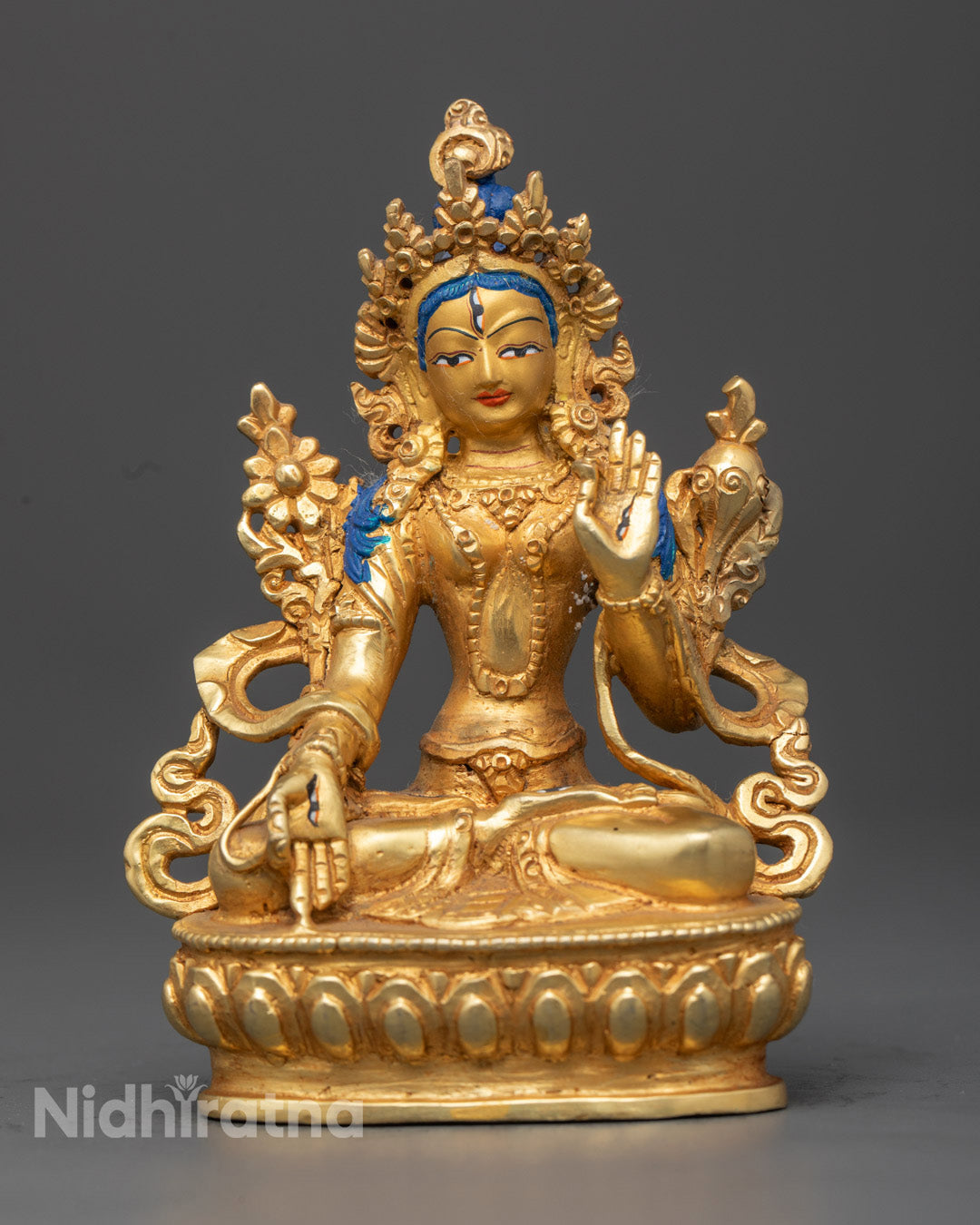 Buddhist white Tara Statue | Nepali Handcrafted Spiritual Décor
