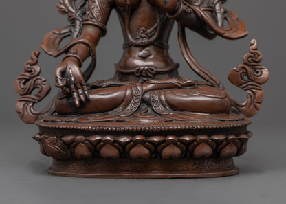 Handcrafted White Tara Statue | The Seven-Eyed Goddess