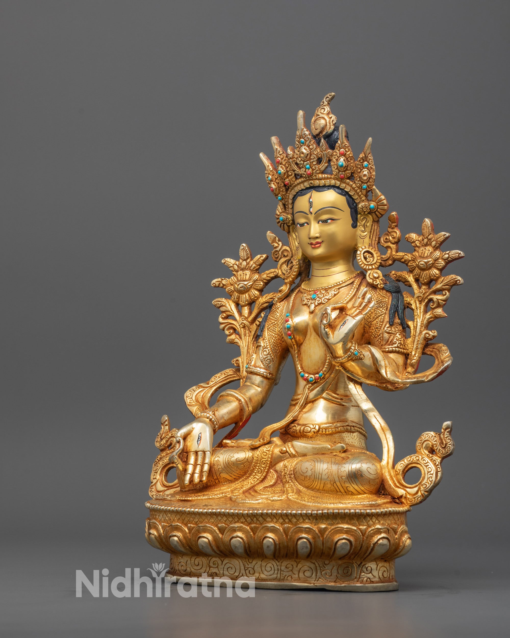 Nepalese White Tara Statue | Artisan Crafted with Consecration Chamber
