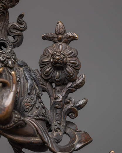 Oxidized Copper White Tara Statue | Himalayan Artwork