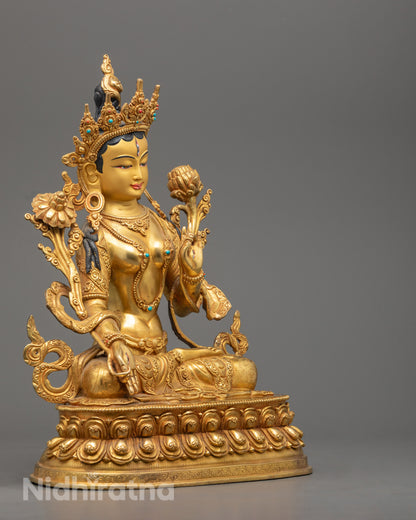 Authentic Nepali White Tara Statue | Sacred Feminine Deity