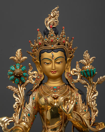 Discover Tranquility: White Tara Statue Artwork Collection