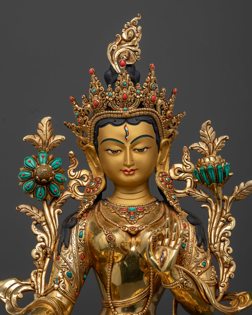 Discover Tranquility: White Tara Statue Artwork Collection