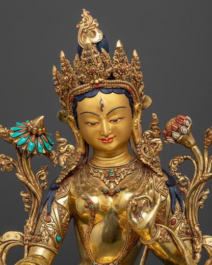 White Tara Statue | Hand-Carved Himalayan Buddhist
