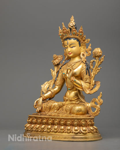 Authentic Nepali White Tara Statue | Sacred Feminine Deity