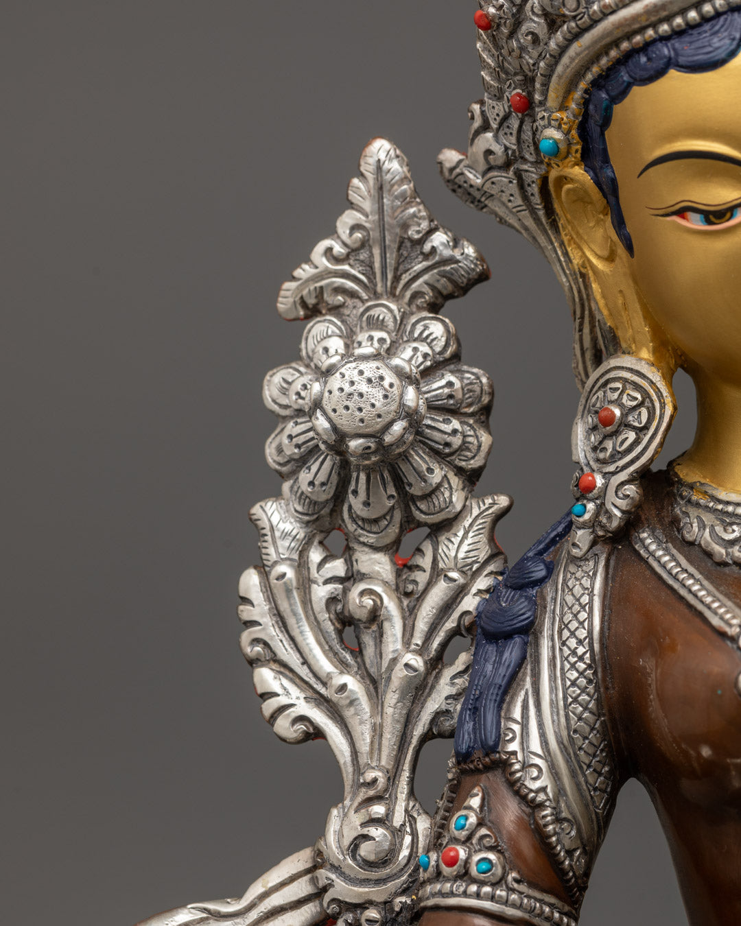 Genuine Oxidized Green Tara Statue | Sacred Buddhist Handmade Statue