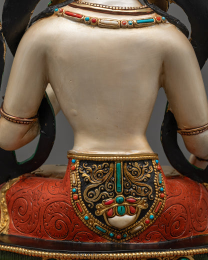 White Tara Statue from Nepal | Handmade Vajrayana Goddess