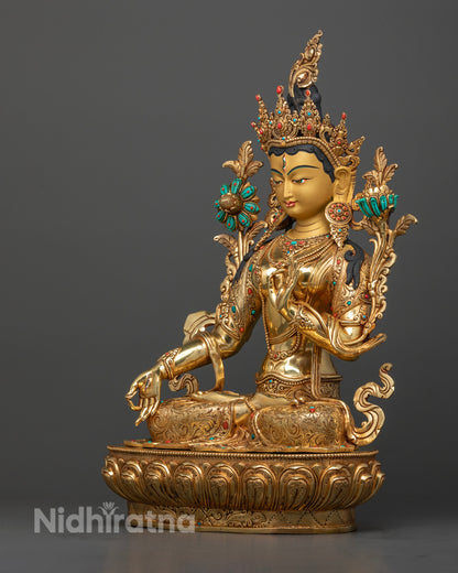 Discover Tranquility: White Tara Statue Artwork Collection