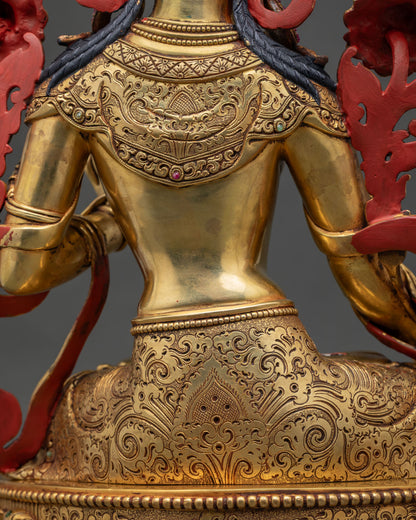 Handmade White Tara Statue – Tibetan Buddhist Deity for Meditation