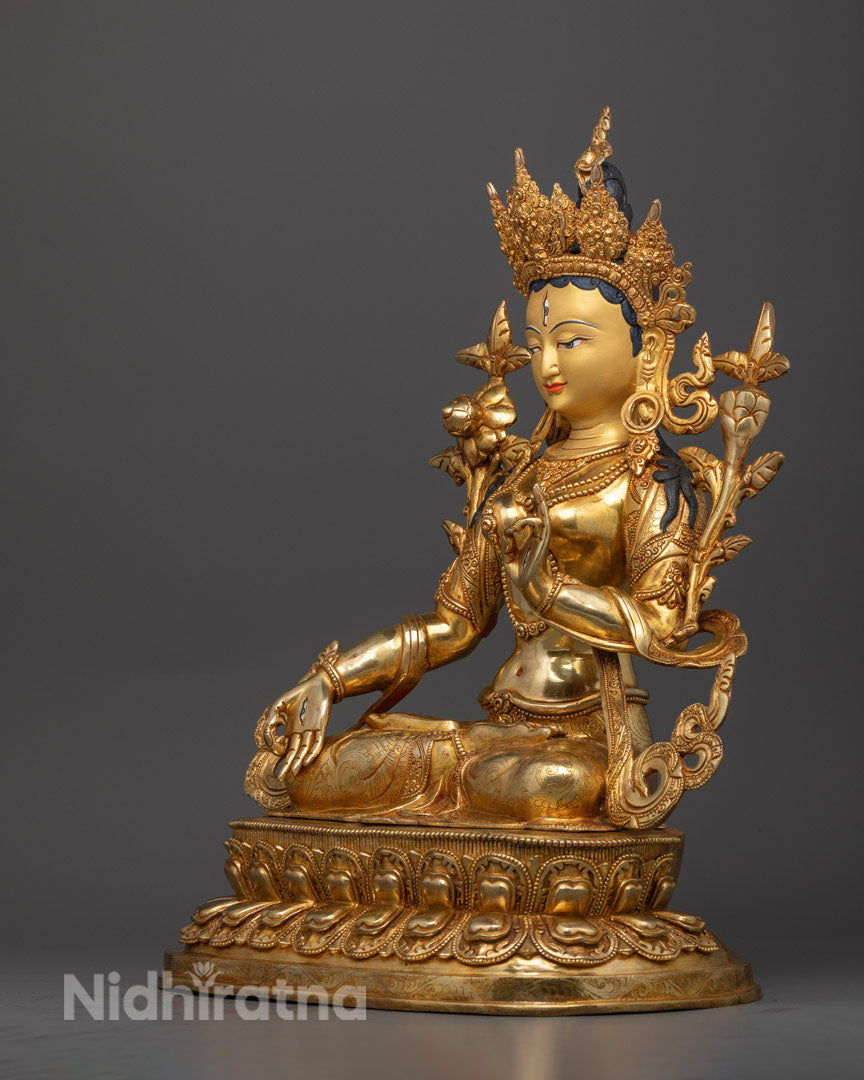 Statue For White Tara Mantra | Himalayan Sacred Art