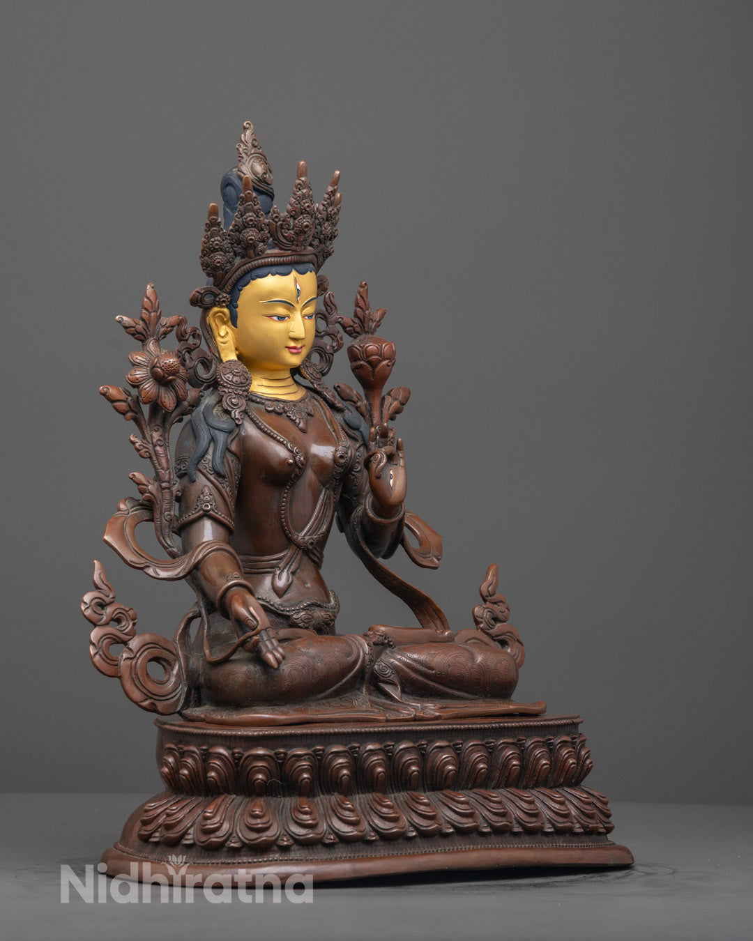 Nepalese White Tara Statue | Handcrafted Vajrayana Bodhisattva