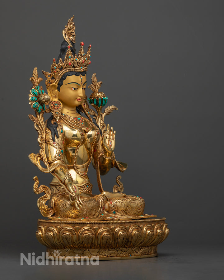 Discover Tranquility: White Tara Statue Artwork Collection