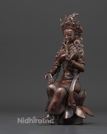 Female Buddha White Tara Statue for Shrine and Altar