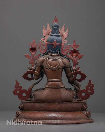 Nepalese White Tara Statue | Handcrafted Vajrayana Bodhisattva