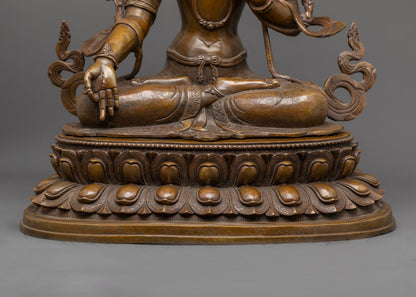 Oxidized White Tara Statue | Handmade Spiritual Goddess Statue