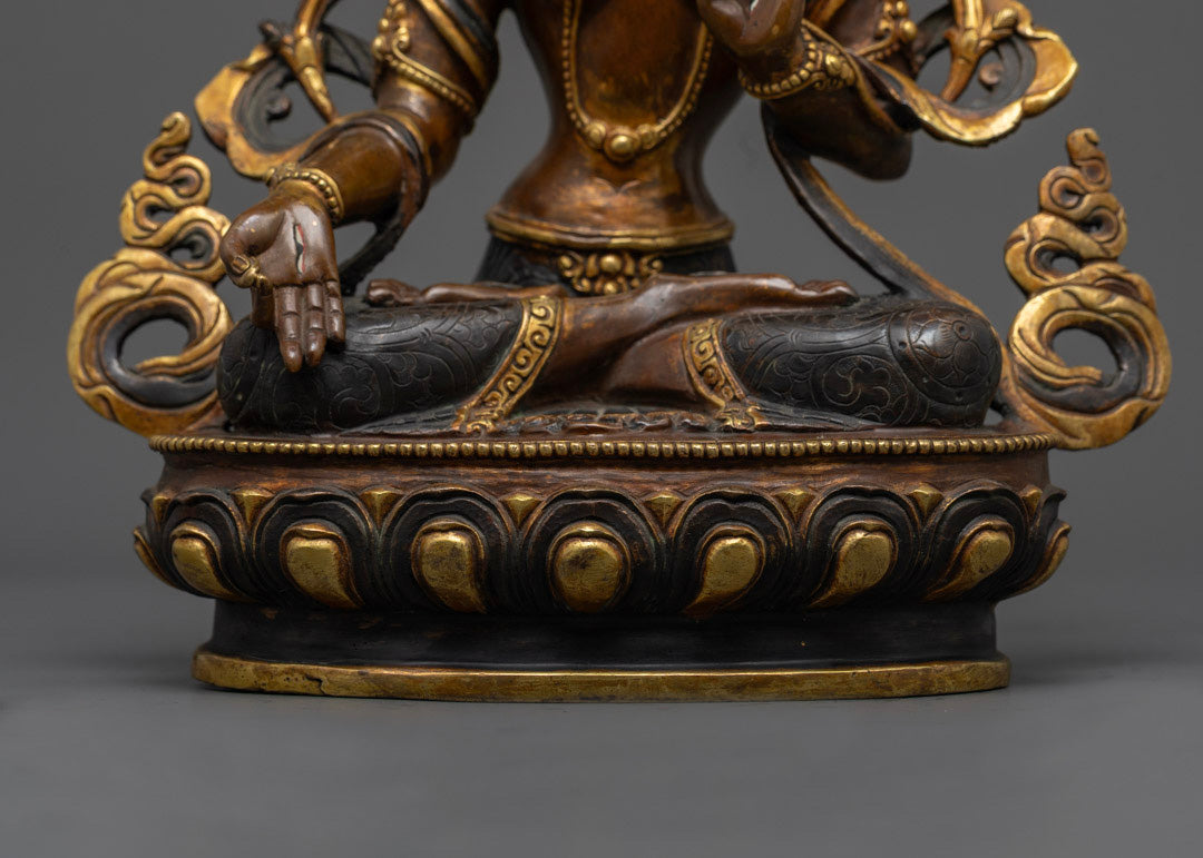 Oxidized White Tara Statue | Himalayan Buddhist Art
