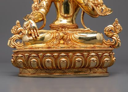 Buddhist Hand-carved White Tara Sculpture