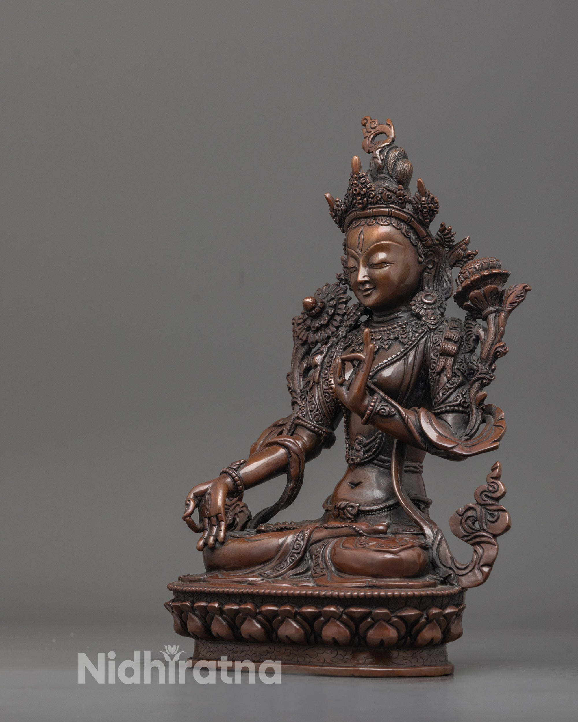 Buy Genuine Oxidized White Tara Statue | Handcrafted in Nepal