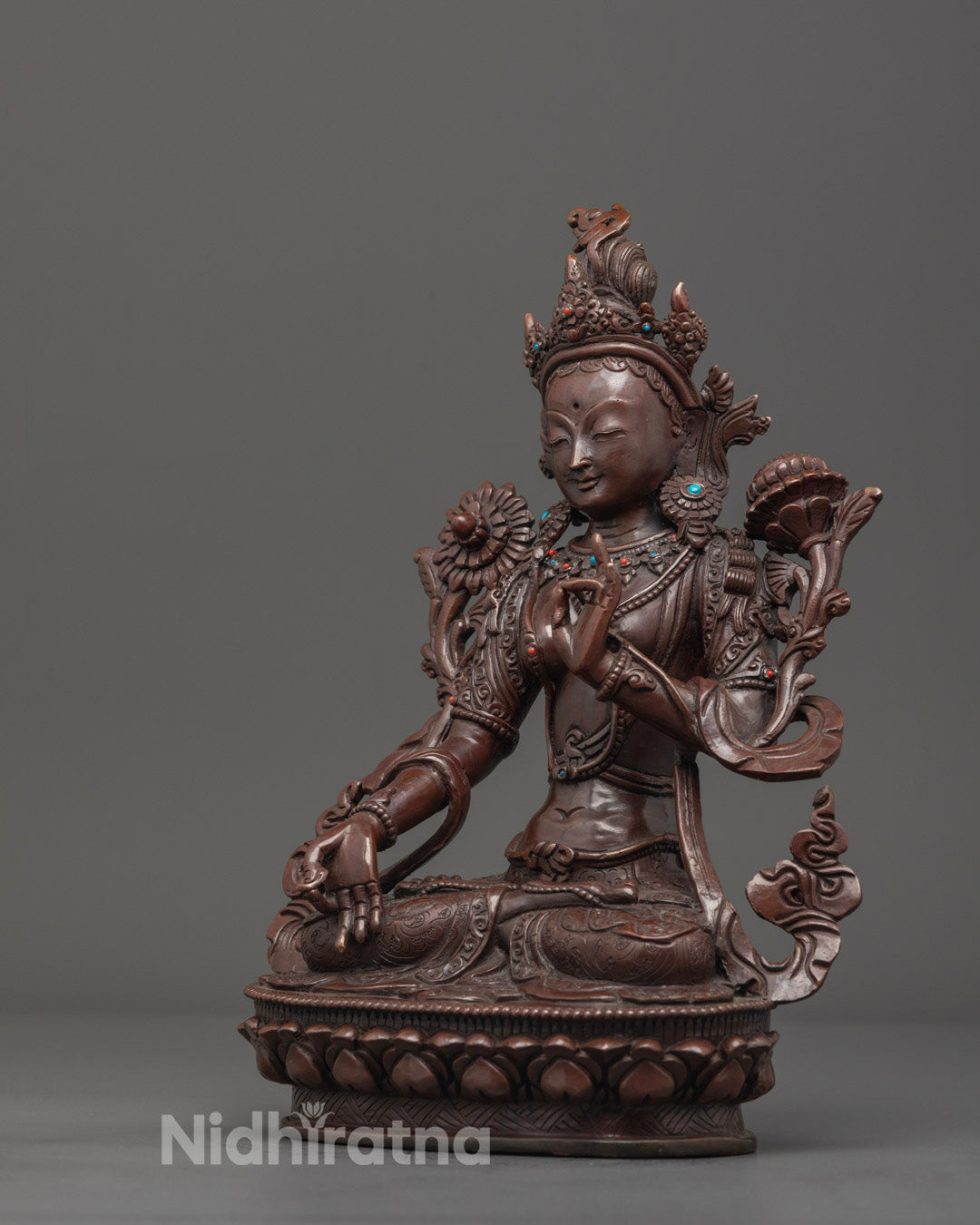 Hand-carved White Tara Statue | Tibetan Buddhist Artwork