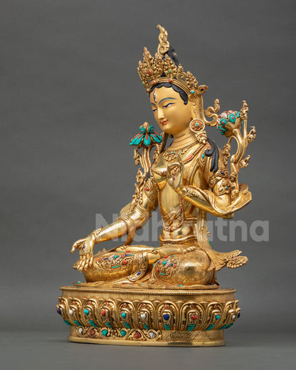 White Tara Buddhist Statue – Traditional Himalayan Spiritual Decor