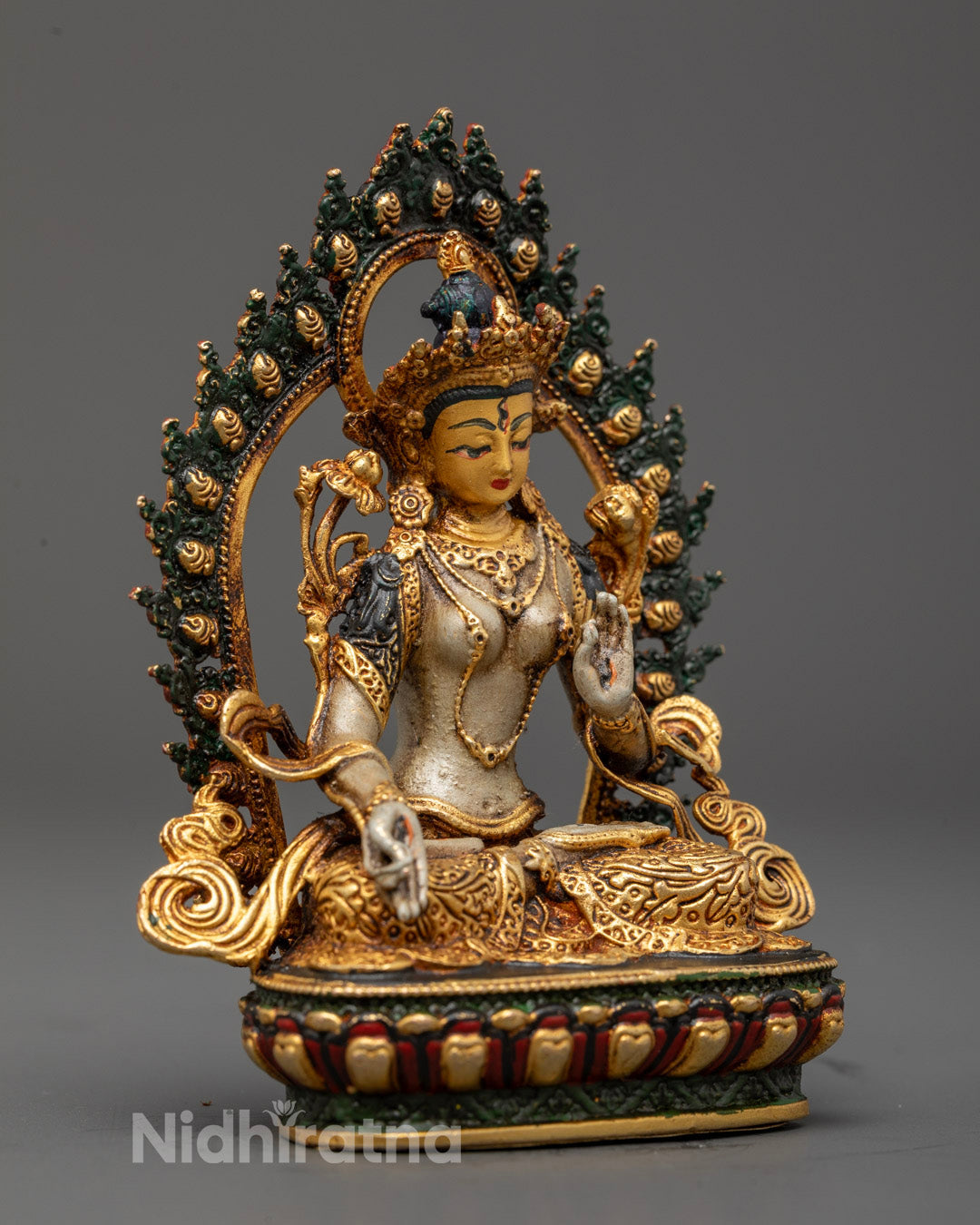 Tibetan White Tara Goddess Statue | Seven Eyes Deity