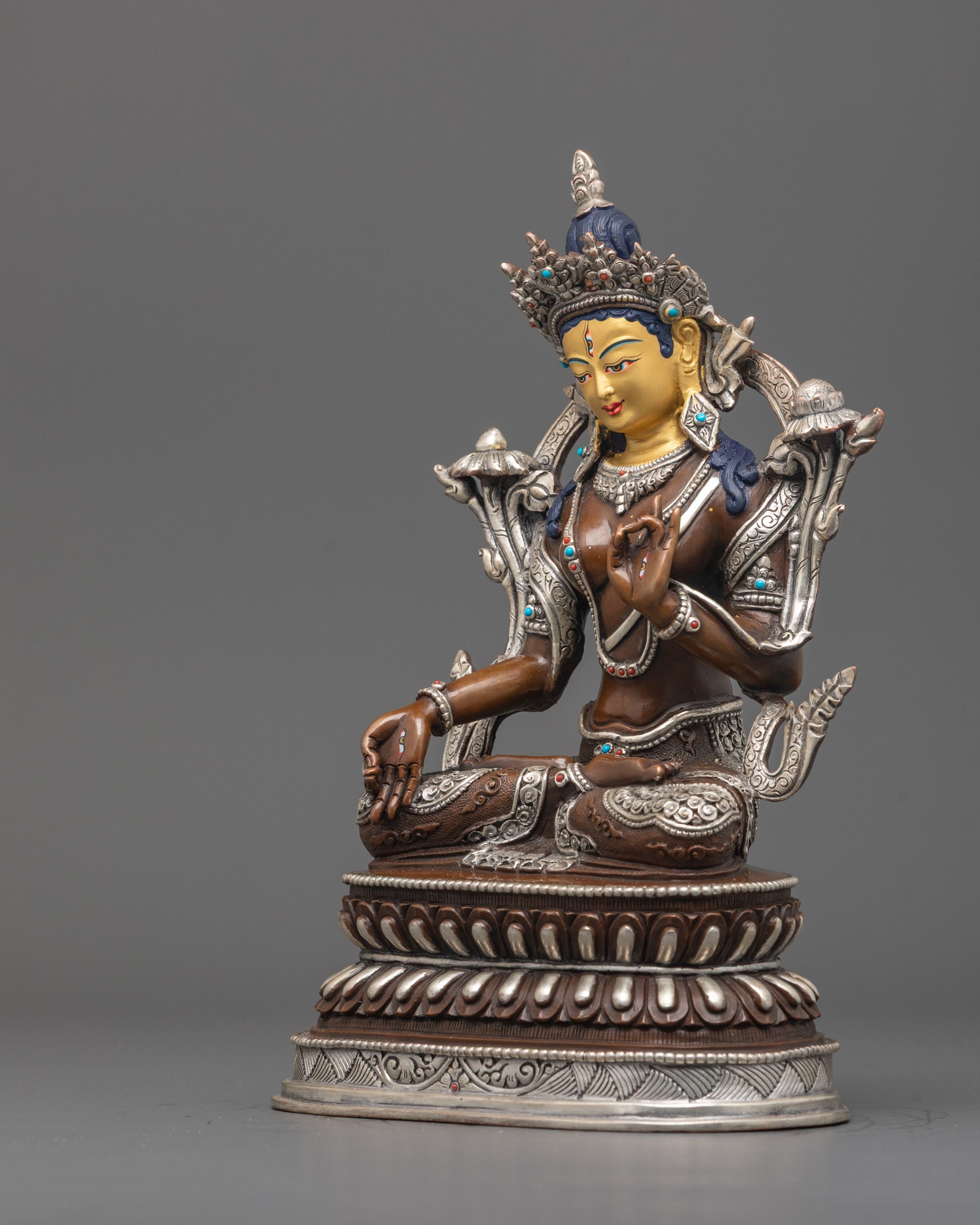 Authentic White Tara Statue | Handcrafted Spiritual Art from Patan