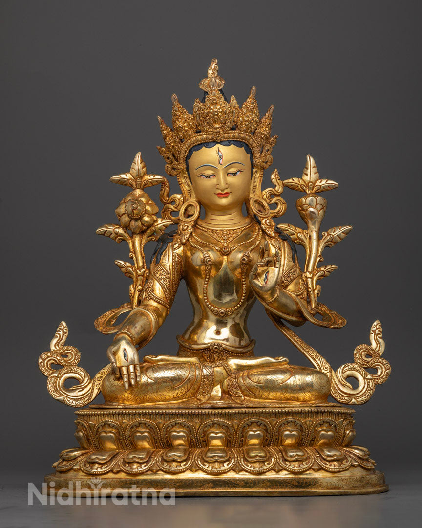 Statue For White Tara Mantra | Himalayan Sacred Art