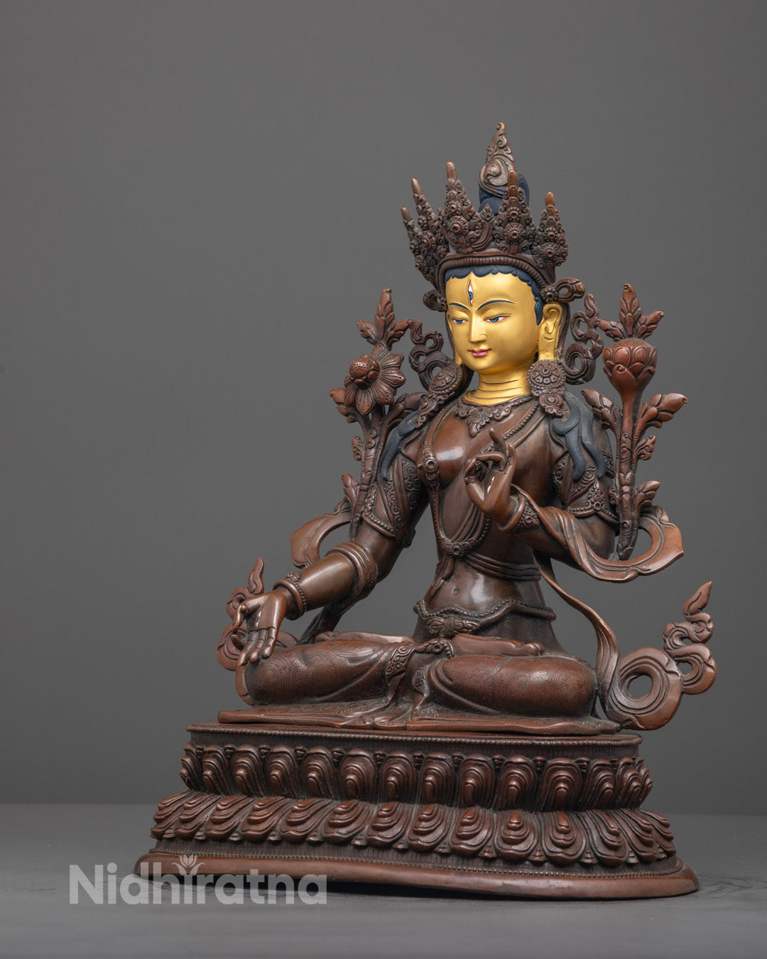 Nepalese White Tara Statue | Handcrafted Vajrayana Bodhisattva