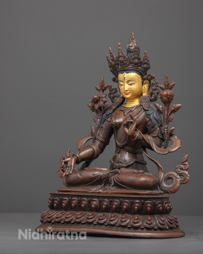 Nepalese White Tara Statue | Handcrafted Vajrayana Bodhisattva