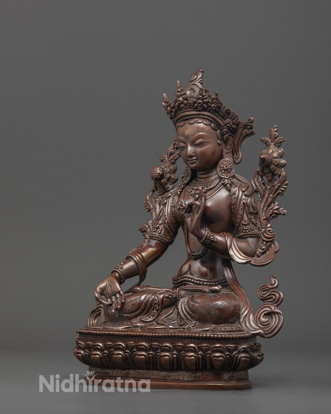 Hand-carved White Tara Statue | long Life Deity Mother Drolma