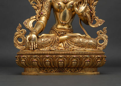 Handmade White Tara Statue – Tibetan Buddhist Deity for Meditation