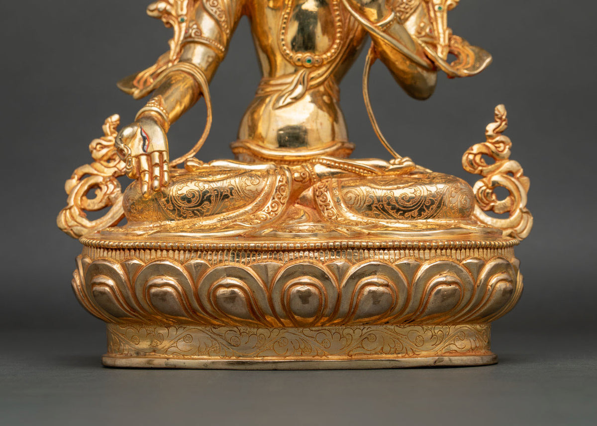 White Tara Statue | Gold Fire-Gilded Buddhist Artwork
