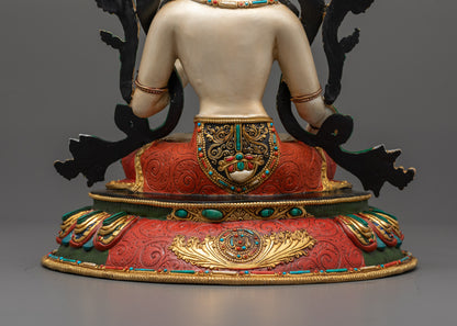White Tara Statue from Nepal | Handmade Vajrayana Goddess