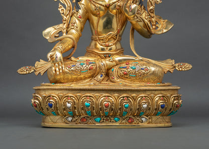 White Tara Buddhist Statue – Traditional Himalayan Spiritual Decor