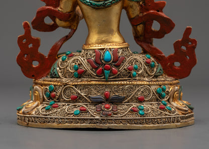 Premium White Tara Statue | Nepali Buddhist Art