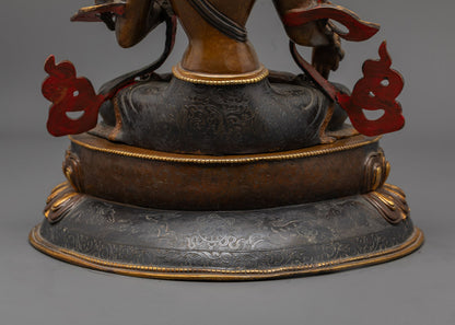 Handmade Oxidized White Tara Sculpture | Tibetan Buddhist Deity