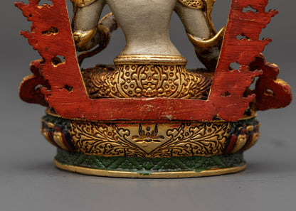 Tibetan White Tara Goddess Statue | Seven Eyes Deity