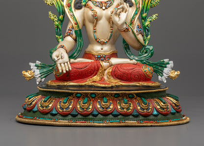 White Tara Statue from Nepal | Handmade Vajrayana Goddess