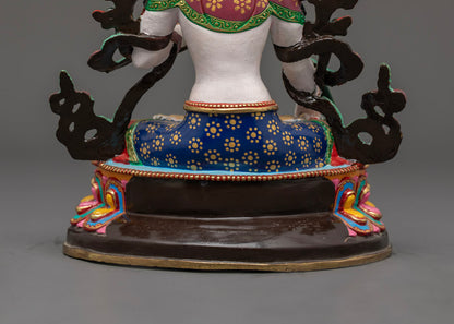 Sacred White Tara Sculpture | Traditional Buddhist Statue