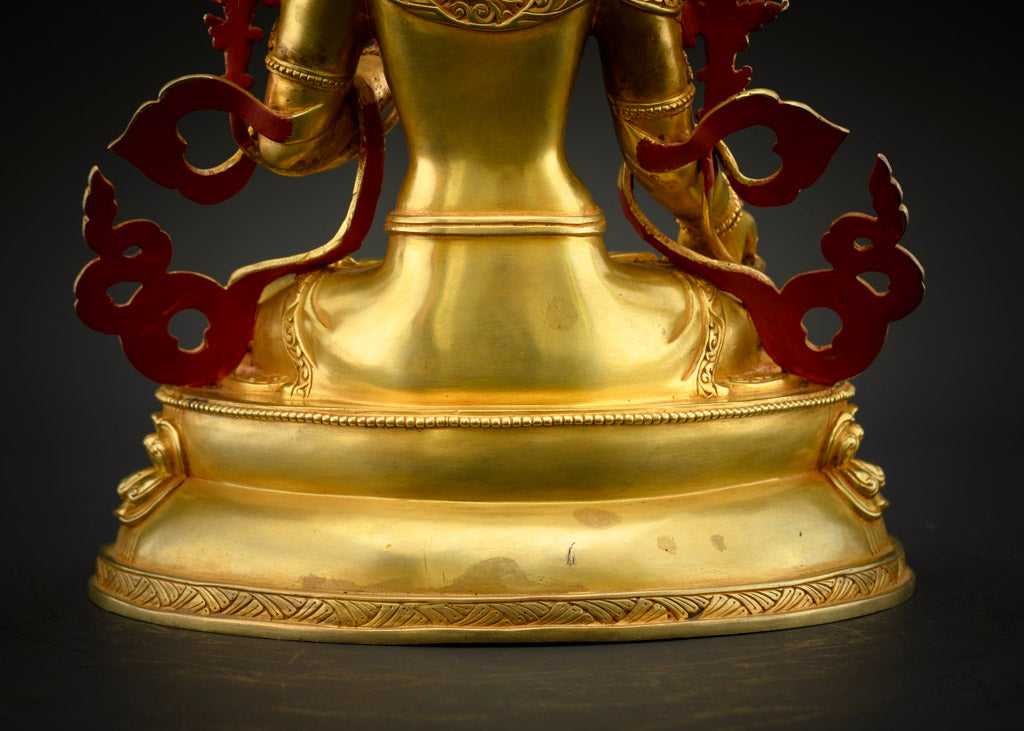 Female Buddha White Tara Statue | Gilded in Pure 24K Gold