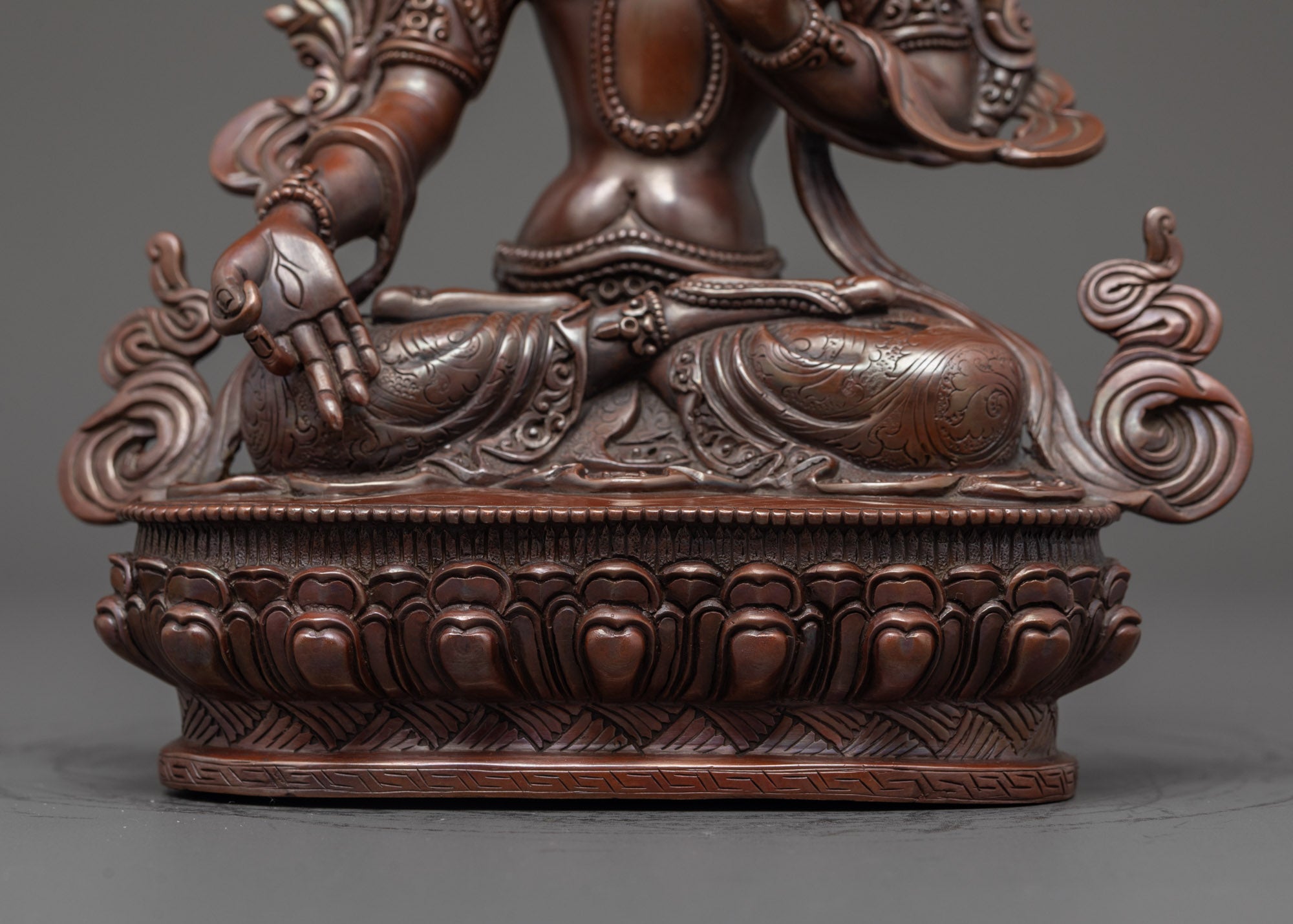 Oxidized Copper White Tara Statue | Traditional Himalayan Artwork