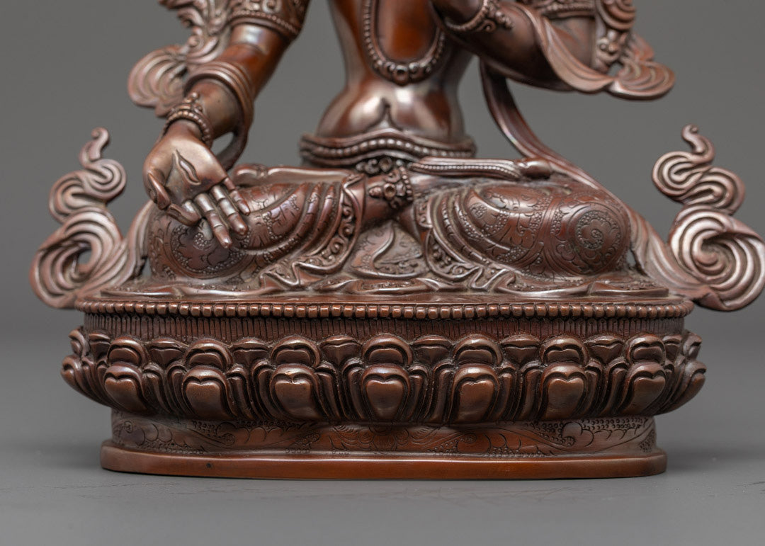 Hand-carved White Tara Statue | long Life Deity Mother Drolma