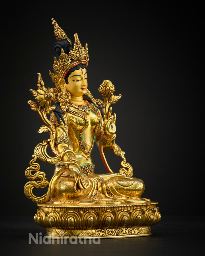 Buddhist White Tara Statue | Rare Traditional Art of Nepal