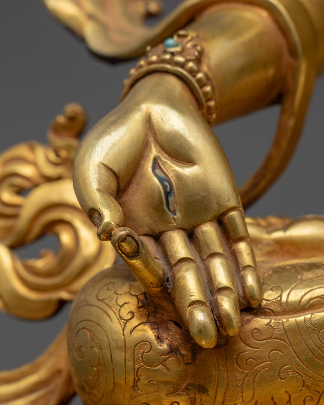 Nepalese White Tara Statue | 24k Gold Fire-Gilded